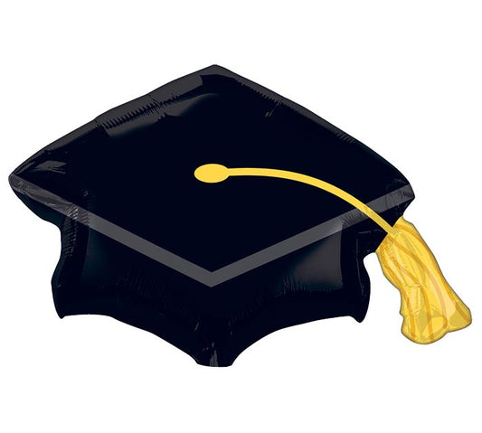Black Grad Cap Foil Balloon