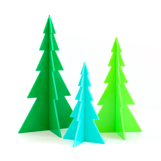 Green & Blue Acrylic Tree Set