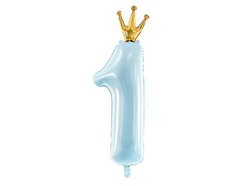 Sky Blue Number 1 with Gold Crown
