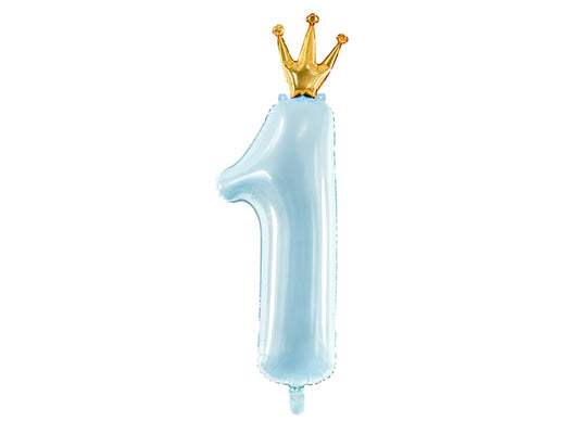 Sky Blue Number 1 with Gold Crown