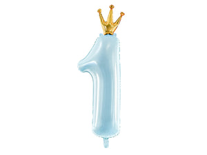 Sky Blue Number 1 with Gold Crown