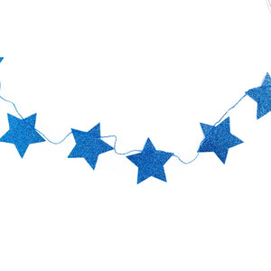 Blue Glitter Star Banner