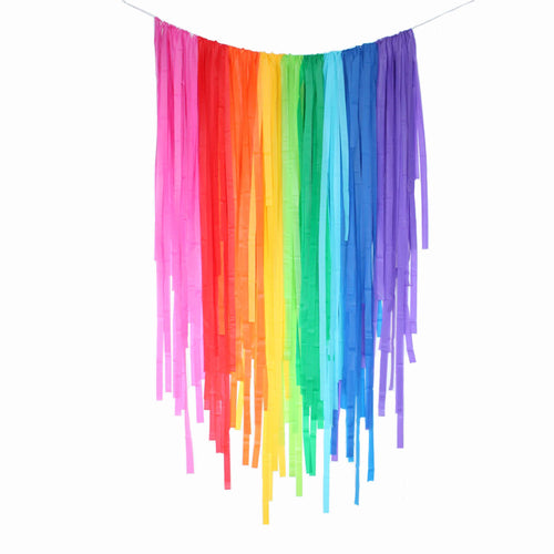 Bright Rainbow Streamer Backdrop