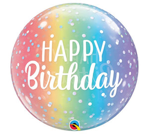 Birthday Ombre Dots Bubble Balloon