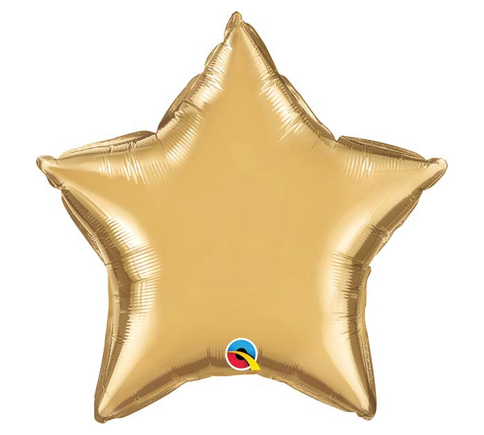 Chrome Gold Star Shape Foil Balloons
