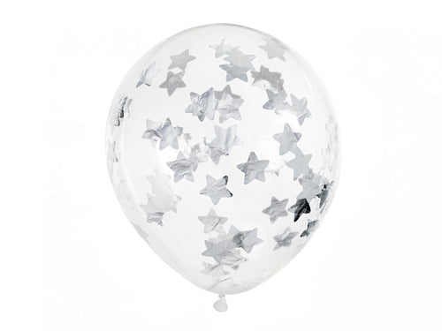 Confetti balloons with silver stars