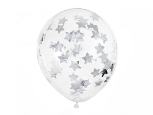 Confetti balloons with silver stars