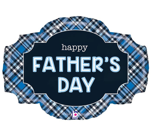 Father's Day Plaid Foil Balloon