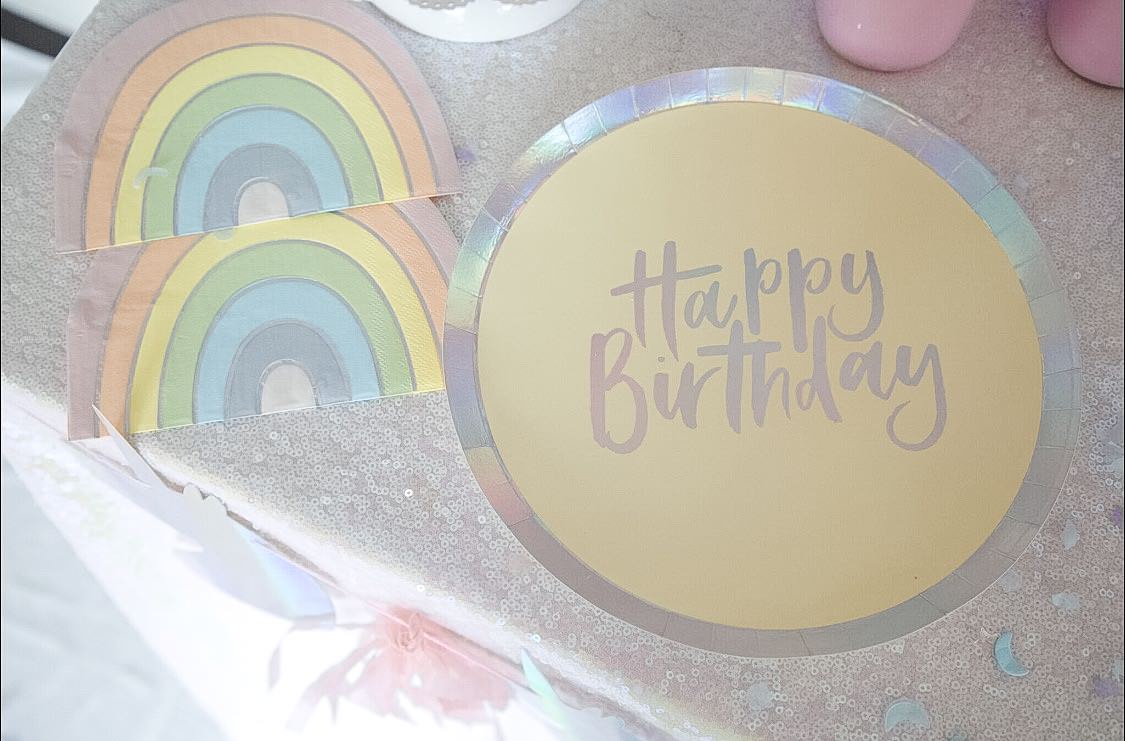 Pastel Party Happy Birthday Plates