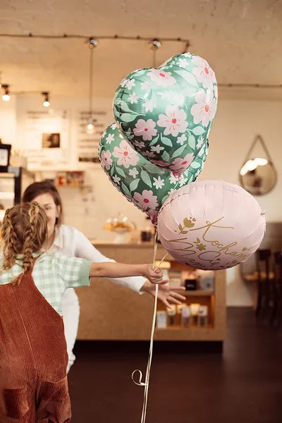 Heart Balloon With Flowers Foil Balloon