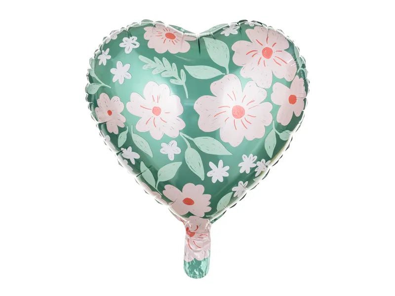Heart Balloon With Flowers Foil Balloon