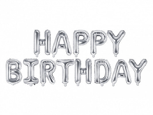 Silver Foil Happy Birthday Letter Balloons