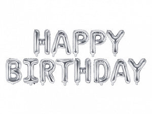 Silver Foil Happy Birthday Letter Balloons