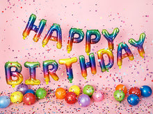 Rainbow Color Happy Birthday Letter Balloons