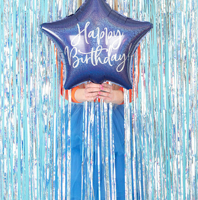 Happy Birthday Navy Blue Foil Balloon