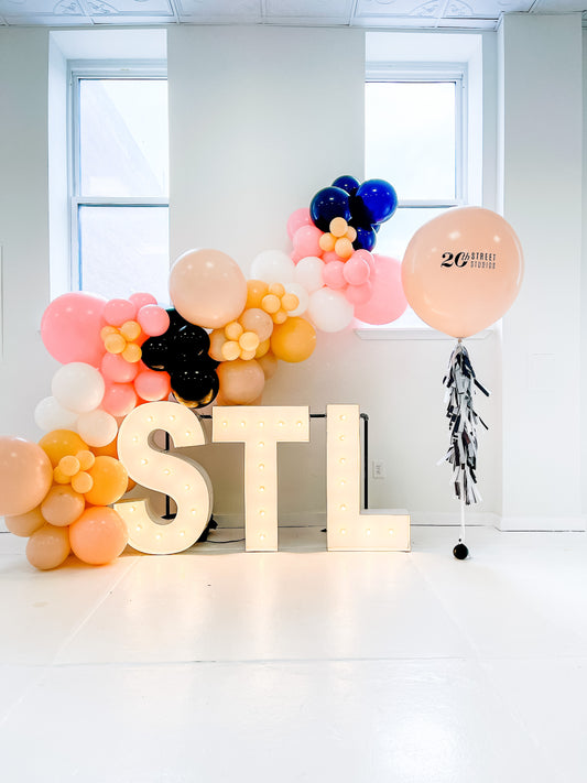 Custom Helium Jumbo Balloon + Paper Tassel Tail