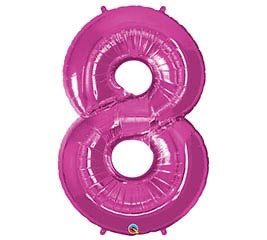 34” Pink Number 8 Foil Balloon