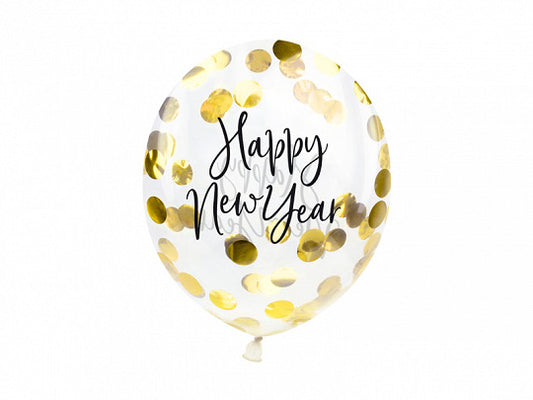 Confetti Filled Happy New Year's Balloons