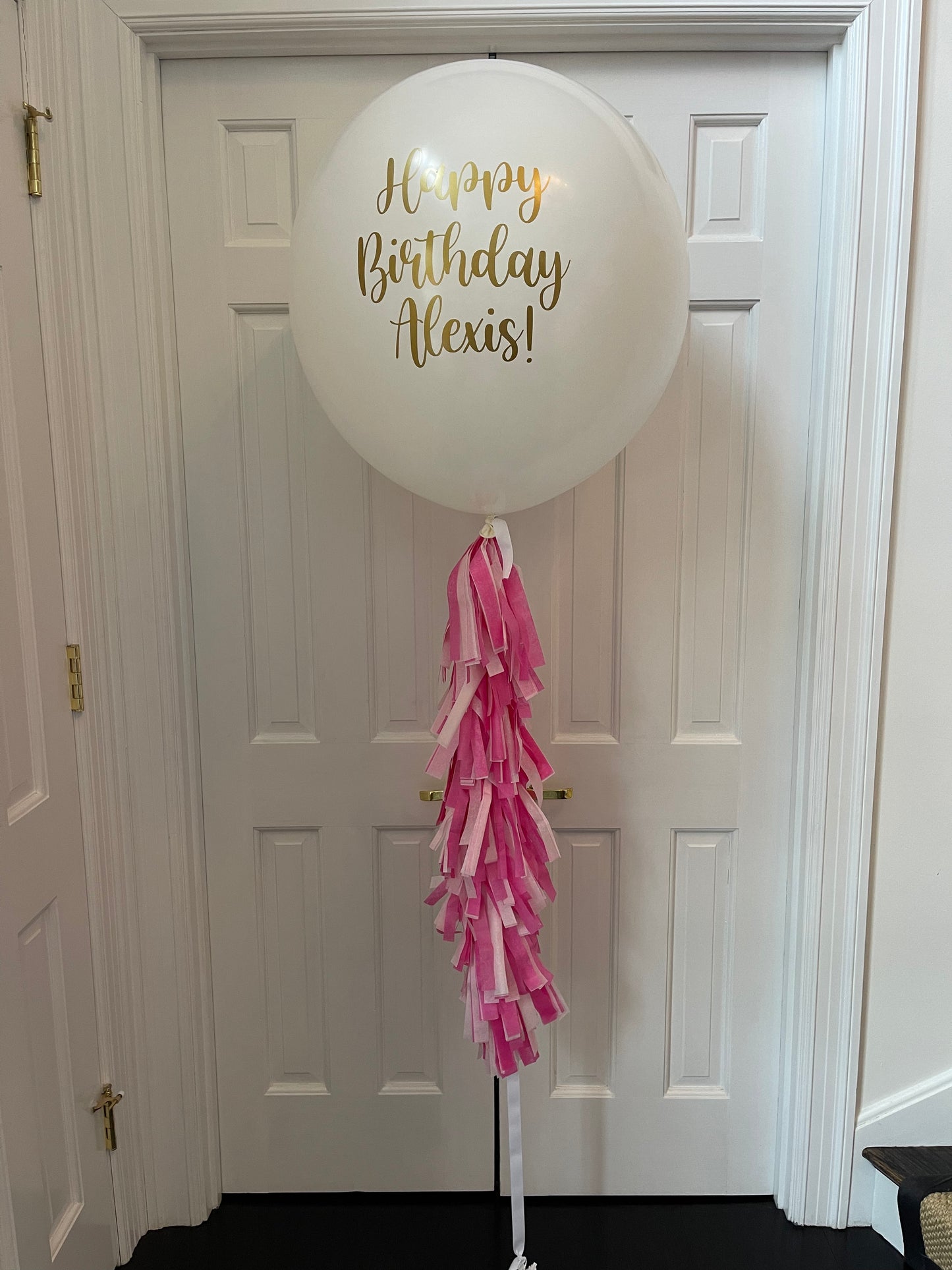 Custom Helium Jumbo Balloon + Paper Tassel Tail