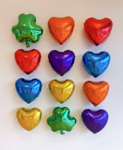 DIY Rainbow Heart and Shamrock Balloon Wall