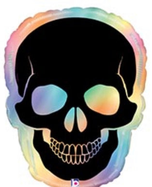 Black Skull Holographic Balloon