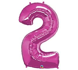 34” Pink Number 2 Foil Balloon