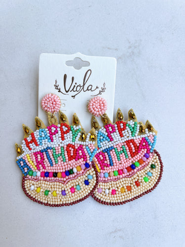 Happy Birthday Cake Earrings