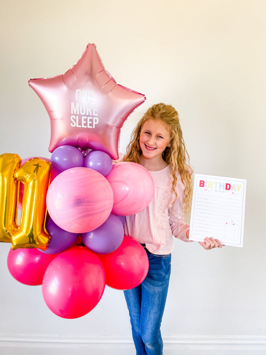 One More Sleep Mini Birthday Balloon Column