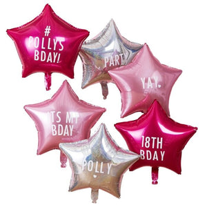 Foil Stars Personalized Balloon Kit