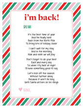 "I’m Back" Elf On The Shelf Printable