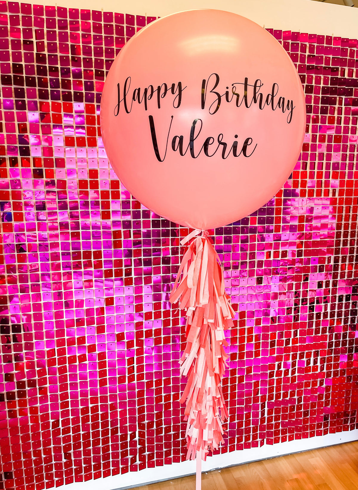 Custom Helium Jumbo Balloon + Paper Tassel Tail