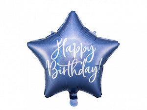 Happy Birthday Navy Blue Foil Balloon