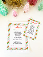 "I’m Back" Elf On The Shelf Printable