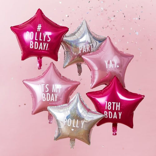 Foil Stars Personalized Balloon Kit