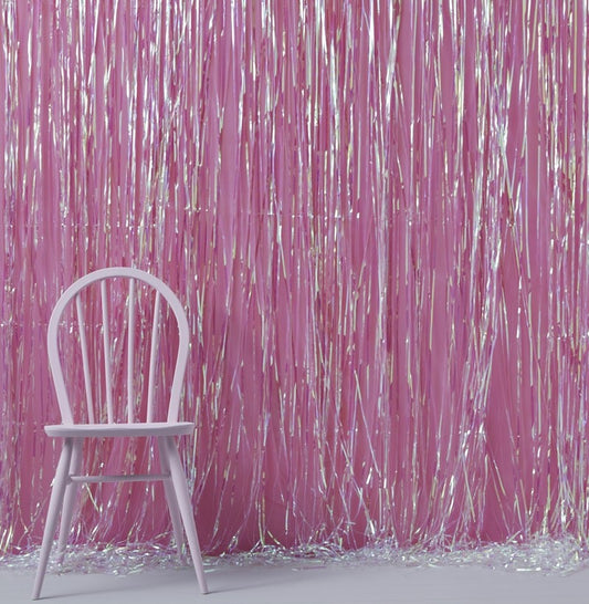 Iridescent Foil Fringe Curtain Backdrop