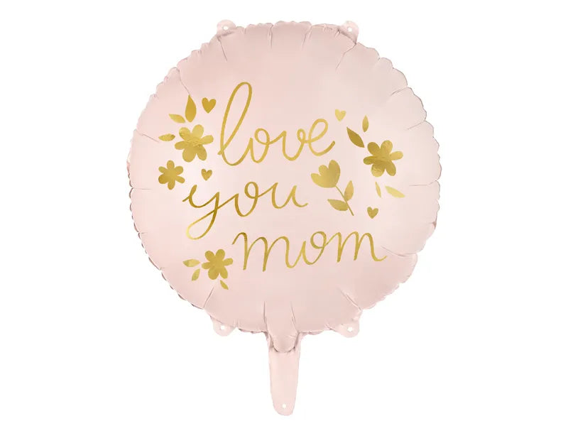 Love You Mom Pink Foil Balloon