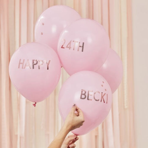 Pink & Rose Gold Personalized Balloon Kit