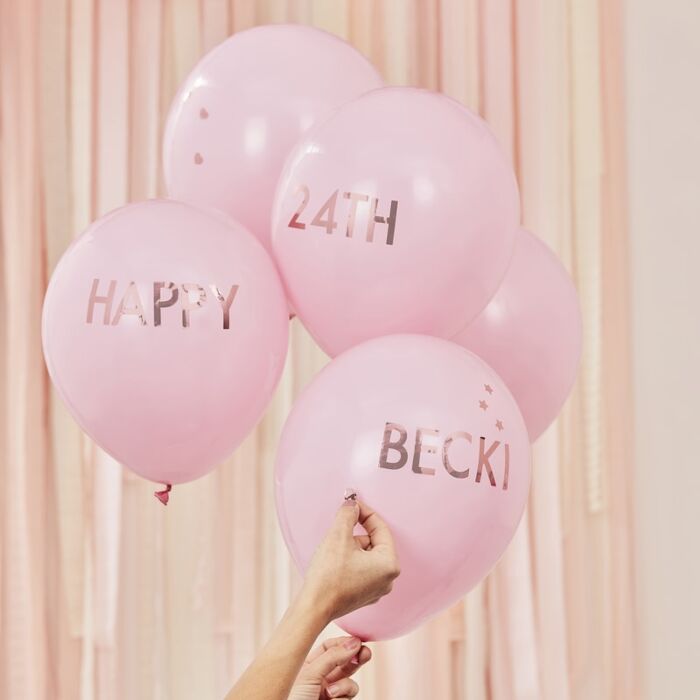 Pink & Rose Gold Personalized Balloon Kit