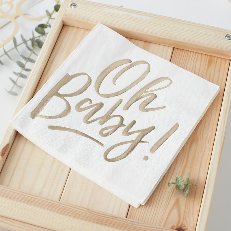 Oh Baby Gold Foiled Party Napkins