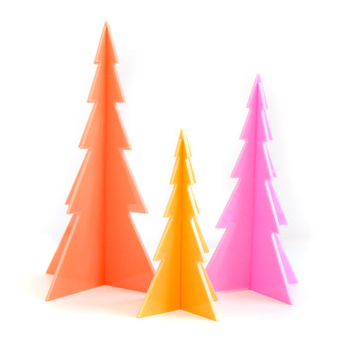 Pink & Coral Acrylic Tree Set