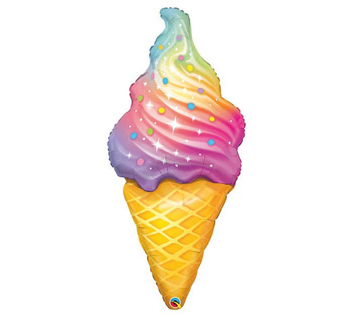 Rainbow Swirl Ice Cream Cone