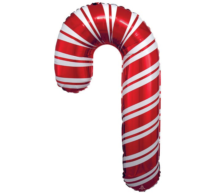 Candy Cane red & white stripes foil balloon