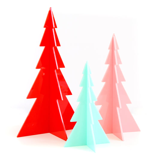 Red & Mint Acrylic Tree Set